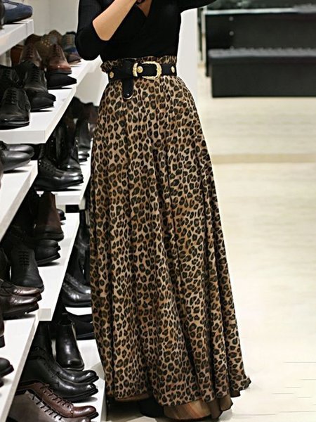 

Leopard Vacation Daily Loosen Skirt, Maxi Skirts