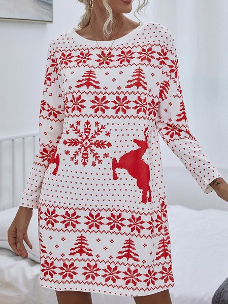 

Vintage Cotton Dresses, White-red, Mini Dresses
