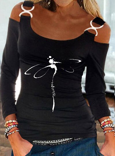 

Statement Dragonfly Shirts & Tops, Black, Tops