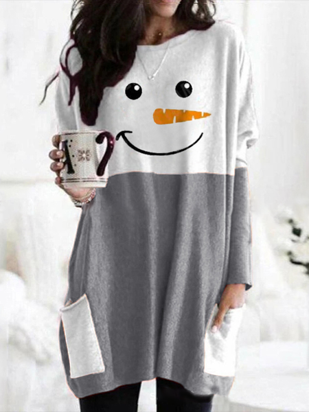

Christmas Snowman Tops, Gray-2, Tops