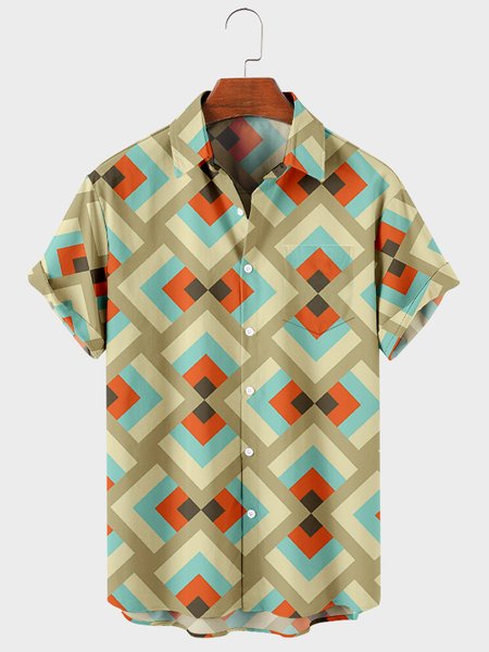 

Outdoor Short Sleeve Shirts, Aqua, Men's basic shirt