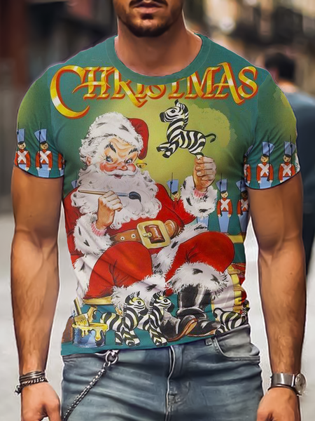 

Vacation Short Sleeve Crew Neck Shirts & Tops, Multicolor, Men's t-shirts