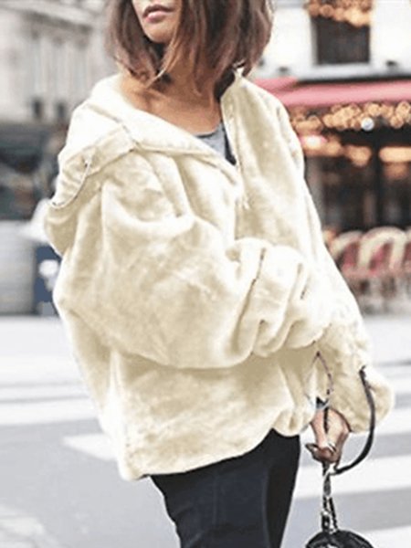 

Casuale Solido cappuccio Top, Beige, Blouses & Shirts