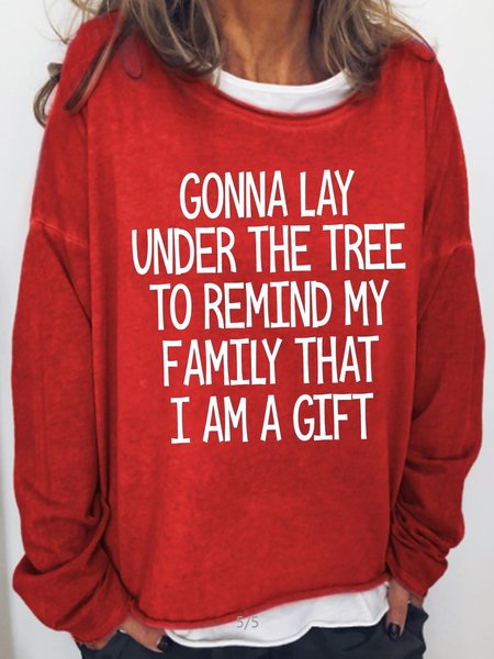 

I Am A Gift Funny Casual Sweatshirt, Red, Hoodies&Sweatshirts