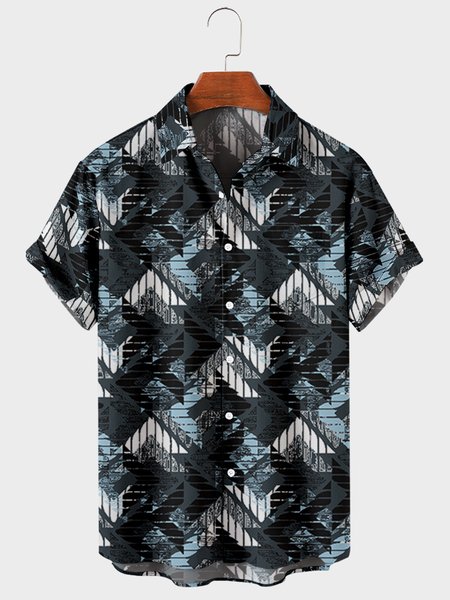 

Vintage Shirt Collar Shirts, Dark green, Men's Floral shirt