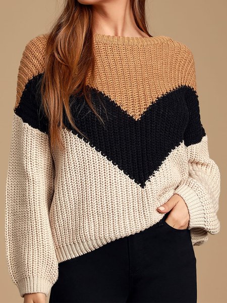 

Loosen Plain Casual Sweater, Multicolor, Knitwear & Sweaters