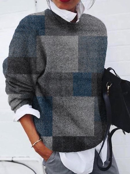 

Polyester Cotton Crew Neck Boho Sweatshirt, Grey-blue, Hoodies & Sweatshirts