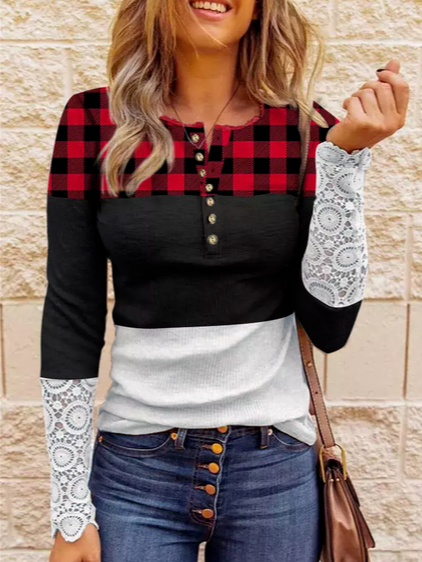 

V Neck Regular Fit Shirts & Tops, Multicolor, Tops