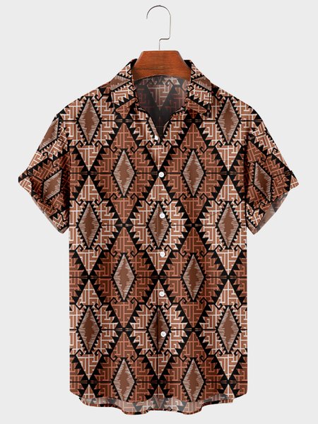 

Vintage Shirt Collar Shirts, Brown, Men's Floral shirt