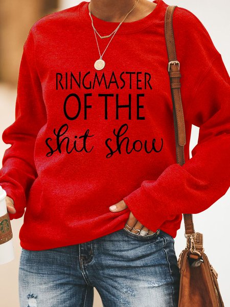 

Ringmaster Of The Shit Show Women‘s Casual Crew Neck Loosen Sweatshirt, Red, Hoodies&Sweatshirts