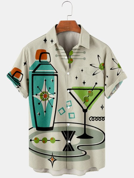 

Shirt Collar Casual Short sleeve shirt, As picture, Men's basic shirt