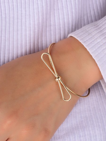 

Simple Bow Alloy Bracelet, As picture, Bracelets