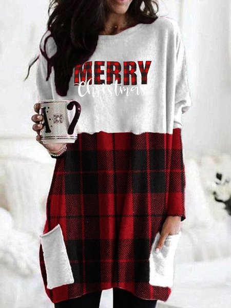 

Crew Neck Letter Casual Shirts & Tops, As picture, Long sleeve tops