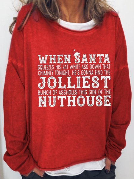 

funny Christmas Casual Sweatshirt, Red, Hoodies&Sweatshirts