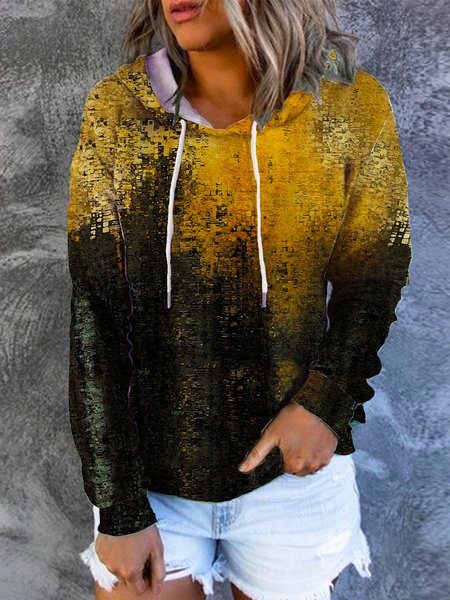 Ombre Hooded Sweatshirt, As picture, Hoodies&Sweatshirts