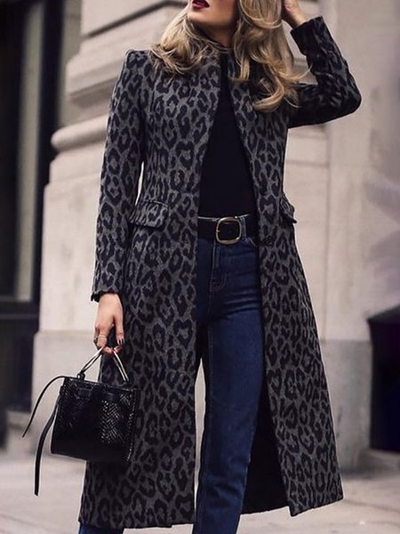 

Simple Statement gular Fit Leopard Outerwear, Coats