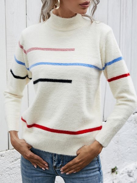 

Work Date Daily Vintage Crew Neck Sweater, White, Pullovers