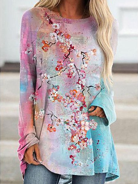 

Vacation Floral Shirts & Tops, As picture, T-Shirts