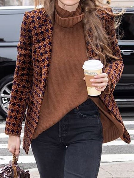 

Regular Fit Flat Collar Blazer, Coffee, Blazers
