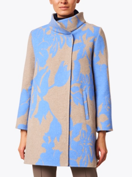 

Fall Geometric Stand Collar Geometric Long sleeve Daily Outerwear, As picture, Coats