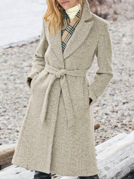

Lapel Loosen Elegant Outerwear, As picture, Coats