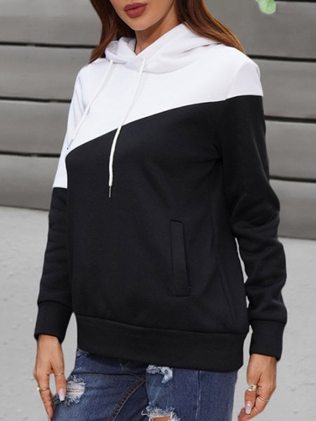 

Daily Household Basics Simple Hooded Top, Black, Hoodies and Sweatshirts