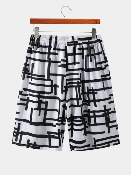 

Geometric Pants, As picture, Men's shorts