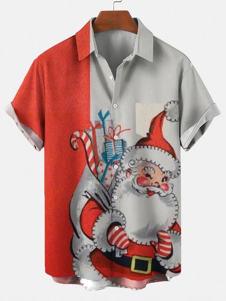 

Shirt Collar Casual Shirts & Tops, Red, Shirts ＆ Blouse