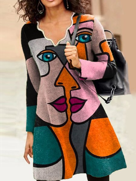 

Cotone Allentare Abito, Orange, Casual Dresses