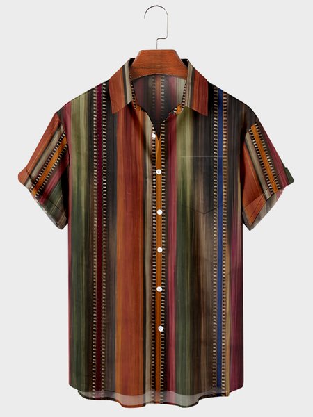

Shirt Collar Short Sleeve Shirts, Multicolors, Shirts ＆ Blouse