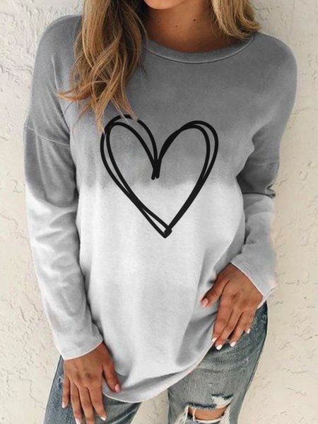 

Crew Neck Color Block Loosen Sweatshirt, As picture, Hoodies & Sweatshirts