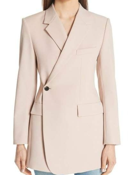 

Fall Plain Regular Fit Elegant Non-Stretch Work Formal Outerwear, Pink, Blazers