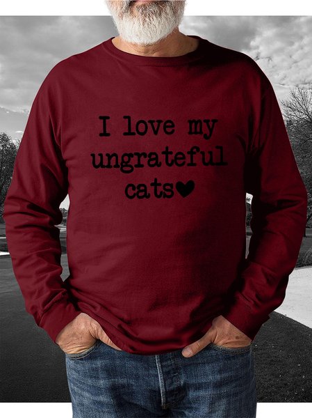 

I Love My Ungrateful Cats Men's sweatshirt, Red, Hoodies&Sweatshirts
