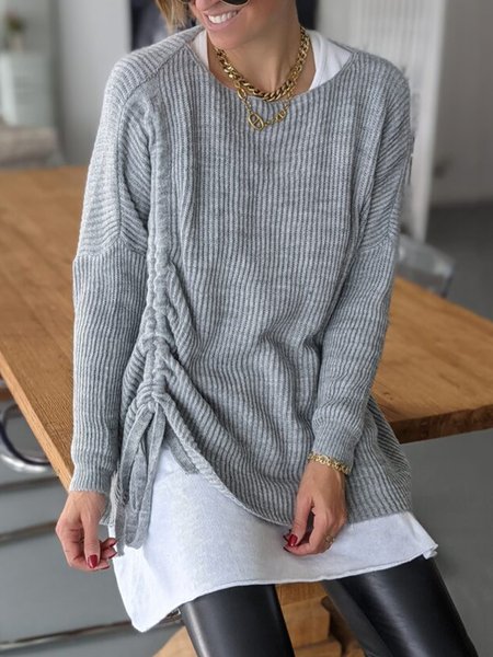 

Loosen Wool/Knitting Sweater, Gray, Sweaters & Cardigans