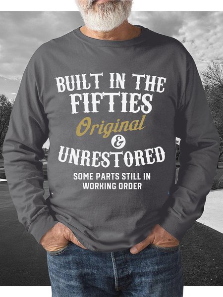 

Built In The Fifties Printed Sweatshirt, Gray, Hoodies&Sweatshirts