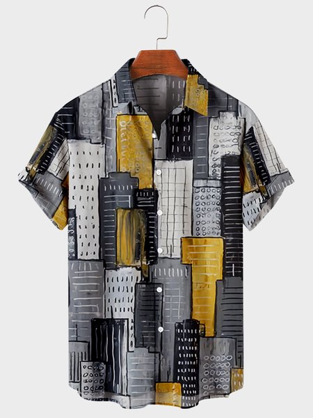 

Shirt Collar Party Shirts, Gray, Men's Floral shirt
