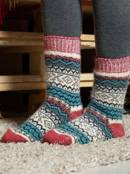 

Ethnic Style Knitted Sock, As picture, Socks