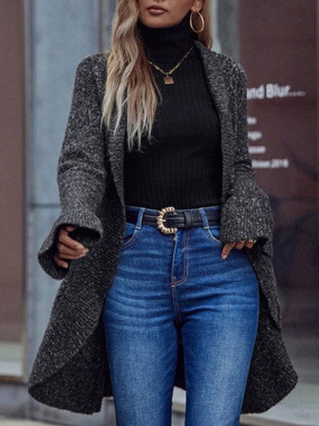 

Solid Sweater, Black, Cardigans