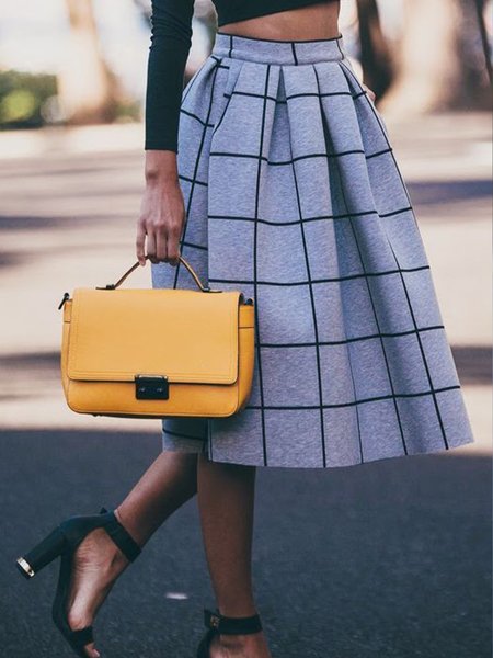 

Casual Skirts, Gray, Midi Skirts