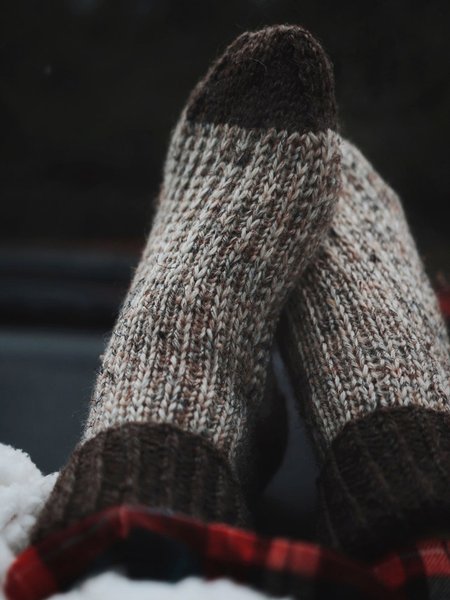 

Simple Thick Needle Knit Socks, As picture, Socks