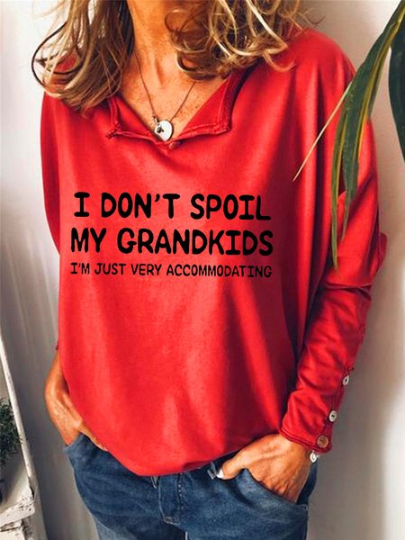 

I Don't Spoil My Grandkids Women's Lapel Sweatshirt, Red, Hoodies&Sweatshirts