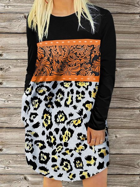 

Raglan Sleeve Tribal Ethnic Dresses, Multicolor, Mini Dresses