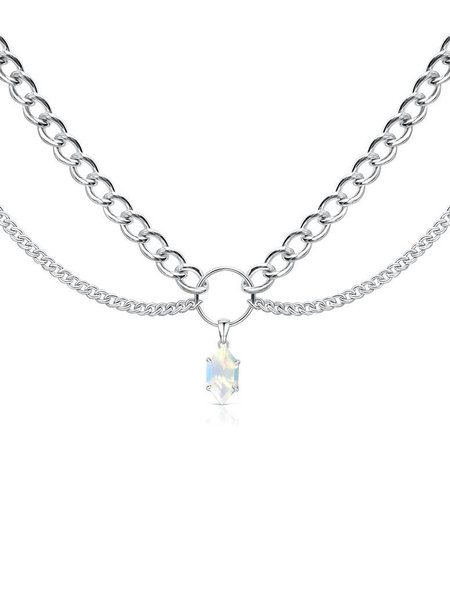 

Vintage Opal Double Necklace, Silver, Necklaces