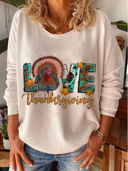 

Letter Crew Neck Shirts & Tops, White, Long sleeve tops