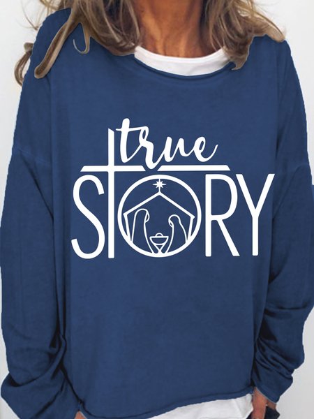 

True Story Casual Sweatshirt, Deep blue, Hoodies&Sweatshirts