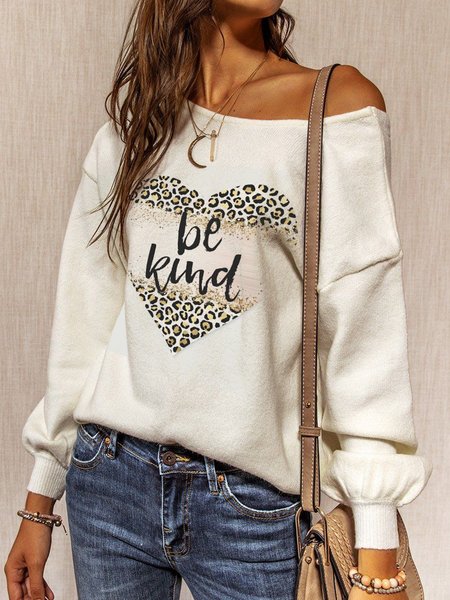 

One Shoulder Letter Shirts & Tops, Beige, Tops