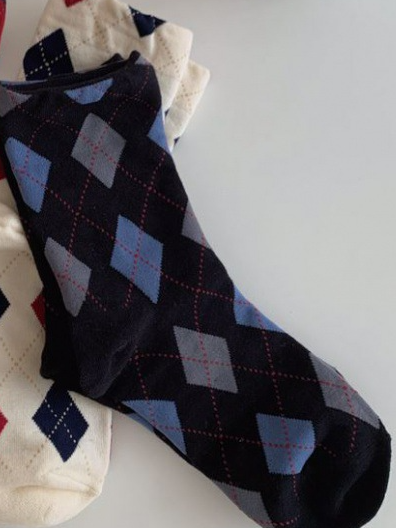 

Checked/Plaid Socks, Black, Socks