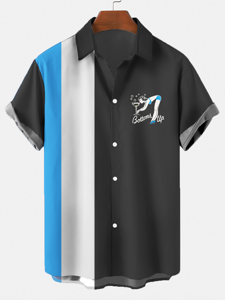 

Casual Lapel Short Sleeve Shirts & Tops, Multicolor, Men's shirts