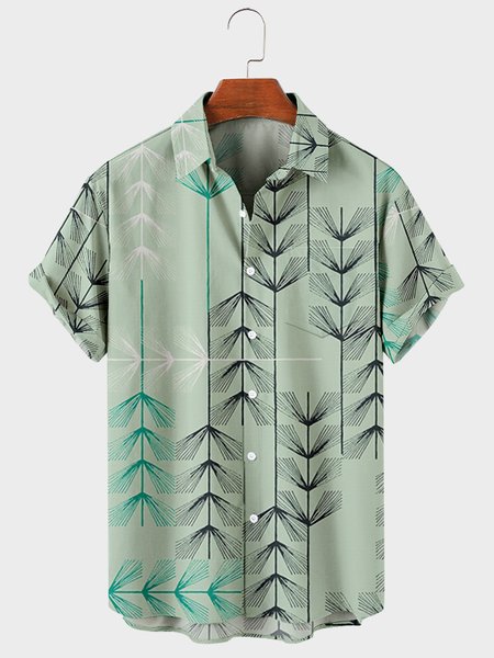 

Vintage Shirt Collar Shirts, Green, Men's Floral shirt
