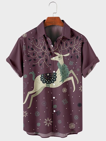 

Animal Short Sleeve Shirts & Tops, Purple, Shirts ＆ Blouse